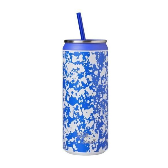 The Pioneer Woman Blue Splatter Print Cobalt Blue Can Cooler Tumbler - Picture 1 of 4